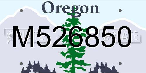 M526850 Oregon License Plate