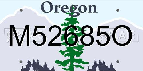 M52685O Oregon License Plate