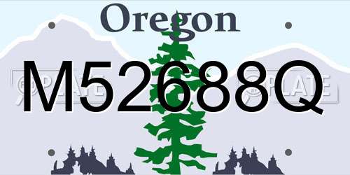 M52688Q Oregon License Plate