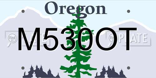 M530OT Oregon License Plate