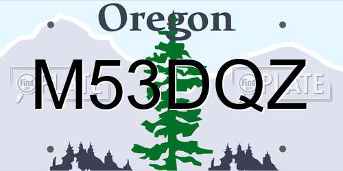 M53DQZ Oregon License Plate