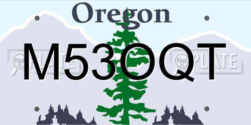 M53OQT Oregon License Plate