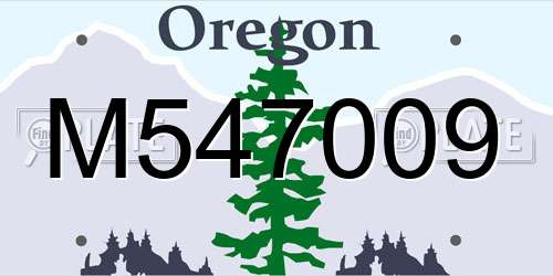 M547009 Oregon License Plate