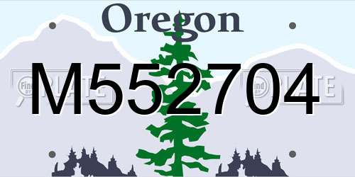 M552704 Oregon License Plate