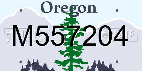 M557204 Oregon License Plate