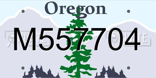 M557704 Oregon License Plate
