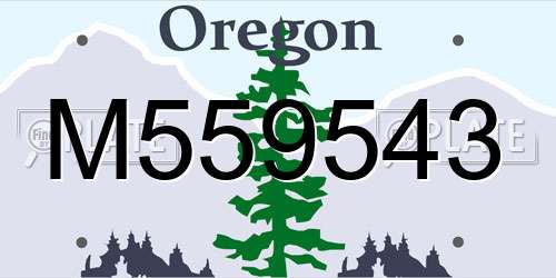 M559543 Oregon License Plate