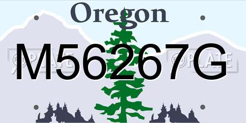M56267G Oregon License Plate