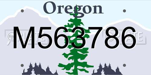 M563786 Oregon License Plate