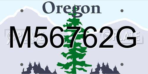 M56762G Oregon License Plate