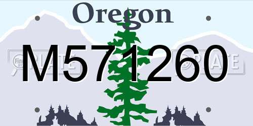 M571260 Oregon License Plate
