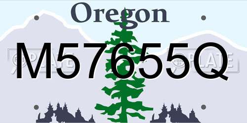 M57655Q Oregon License Plate