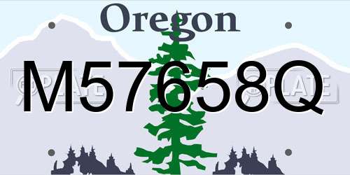 M57658Q Oregon License Plate