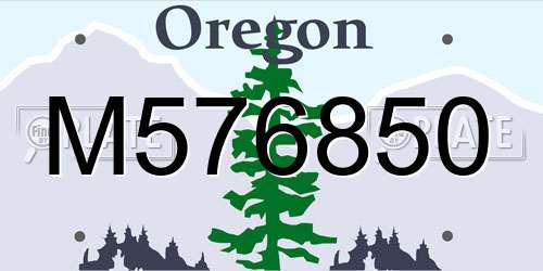 M576850 Oregon License Plate
