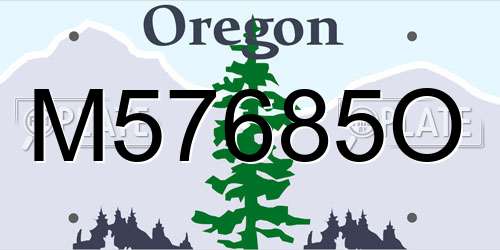 M57685O Oregon License Plate