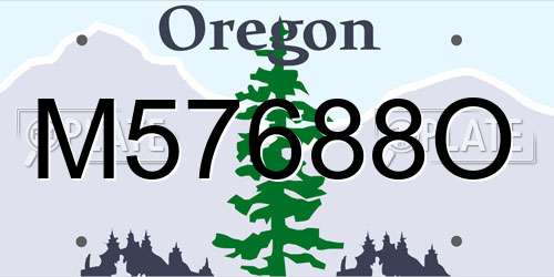 M57688O Oregon License Plate