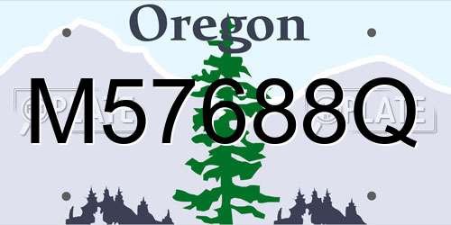 M57688Q Oregon License Plate