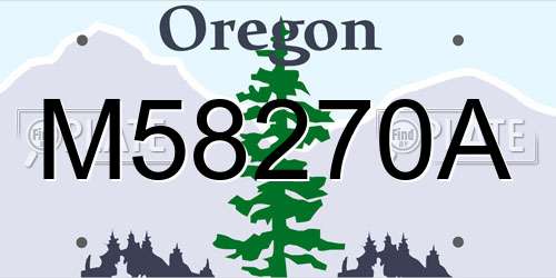 M58270A Oregon License Plate