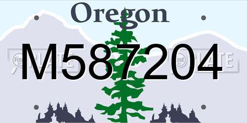 M587204 Oregon License Plate
