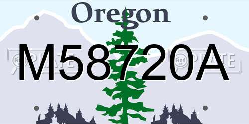 M58720A Oregon License Plate