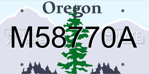 M58770A Oregon License Plate