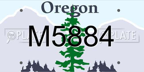 M5884 Oregon License Plate