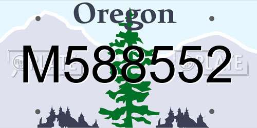 M588552 Oregon License Plate