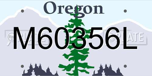 M60356L Oregon License Plate