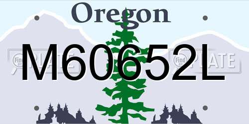 M60652L Oregon License Plate