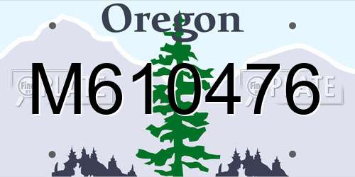 M610476 Oregon License Plate