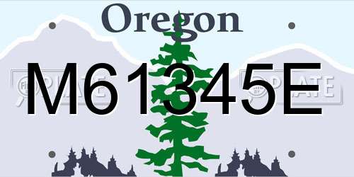 M61345E Oregon License Plate