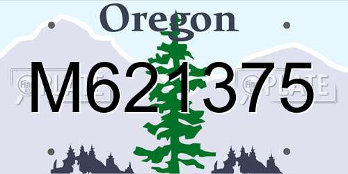 M621375 Oregon License Plate
