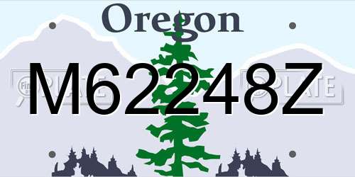 M62248Z Oregon License Plate