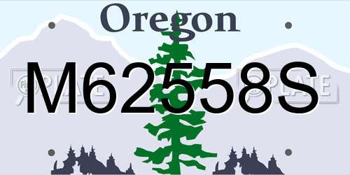 M62558S Oregon License Plate
