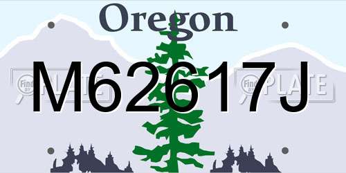 M62617J Oregon License Plate