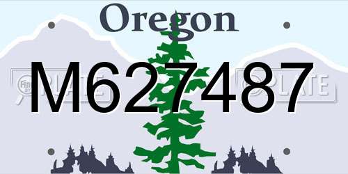 M627487 Oregon License Plate