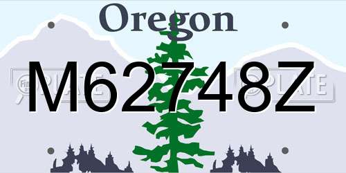 M62748Z Oregon License Plate