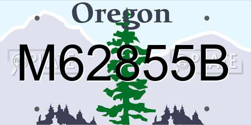 M62855B Oregon License Plate