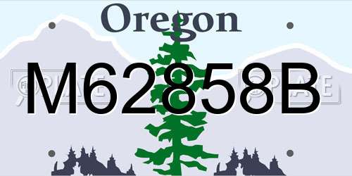M62858B Oregon License Plate