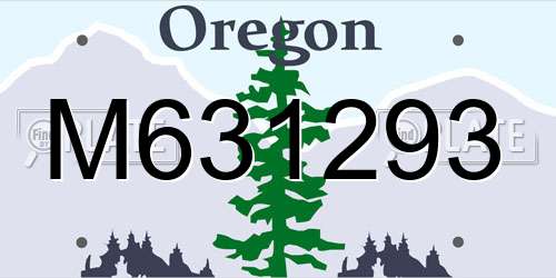 M631293 Oregon License Plate