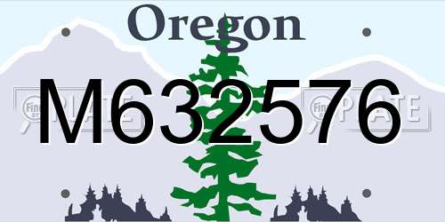 M632576 Oregon License Plate