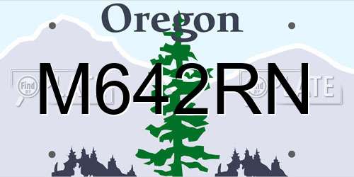 M642RN Oregon License Plate