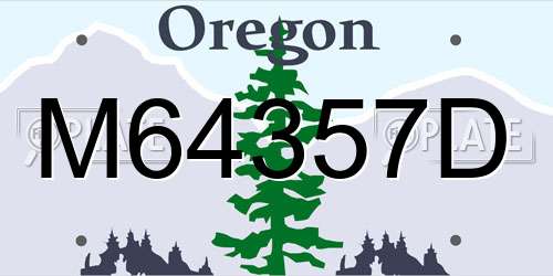 M64357D Oregon License Plate