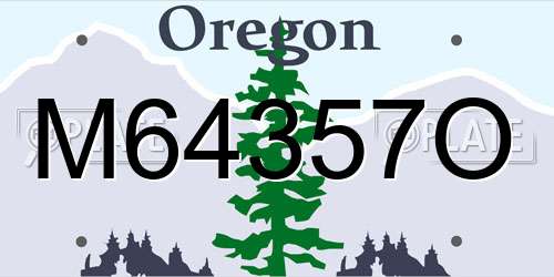 M64357O Oregon License Plate