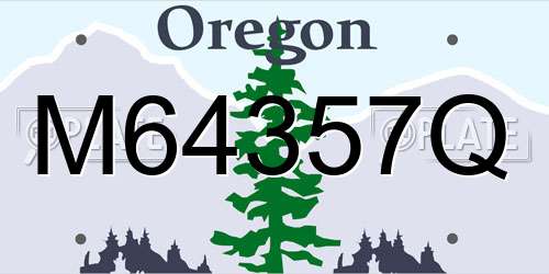 M64357Q Oregon License Plate