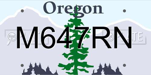 M647RN Oregon License Plate