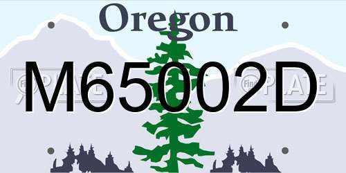 M65002D Oregon License Plate