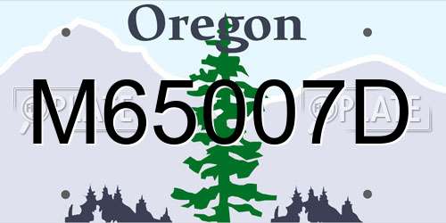 M65007D Oregon License Plate