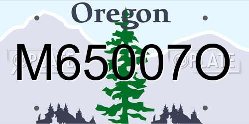 M65007O Oregon License Plate