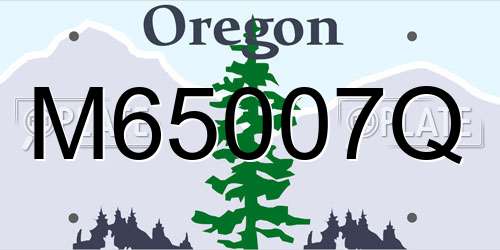 M65007Q Oregon License Plate